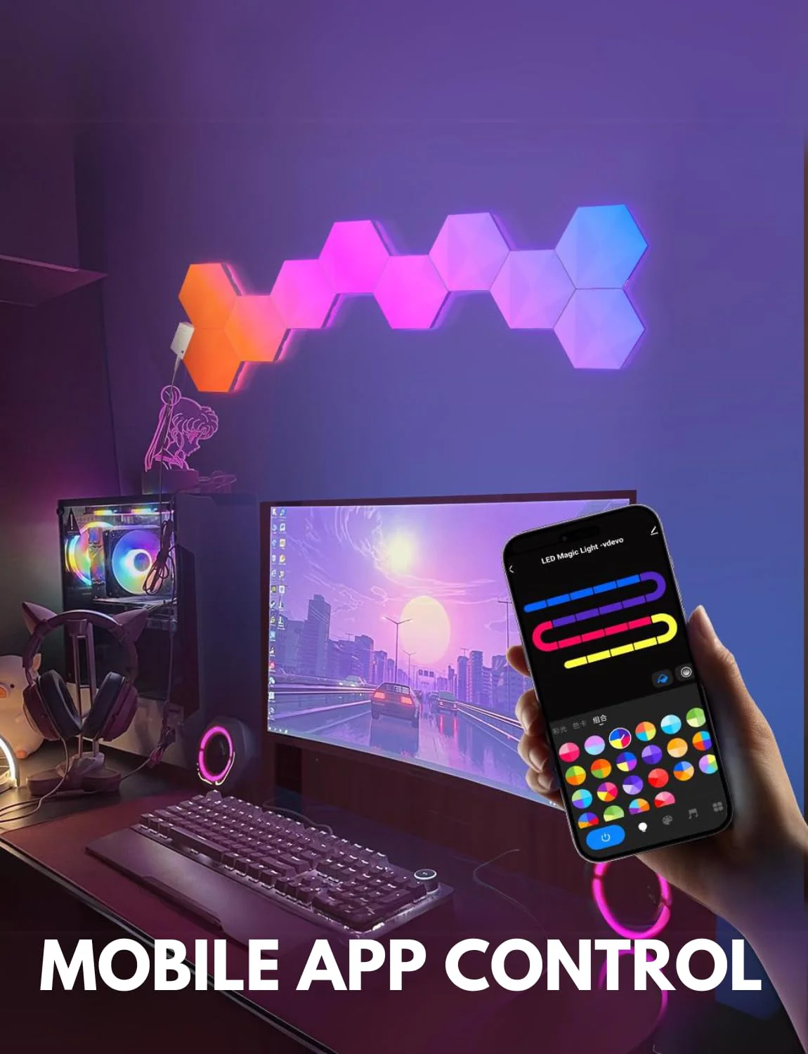 Apex Hexagon Light Panels (Small, 10 Piece) - Image 2
