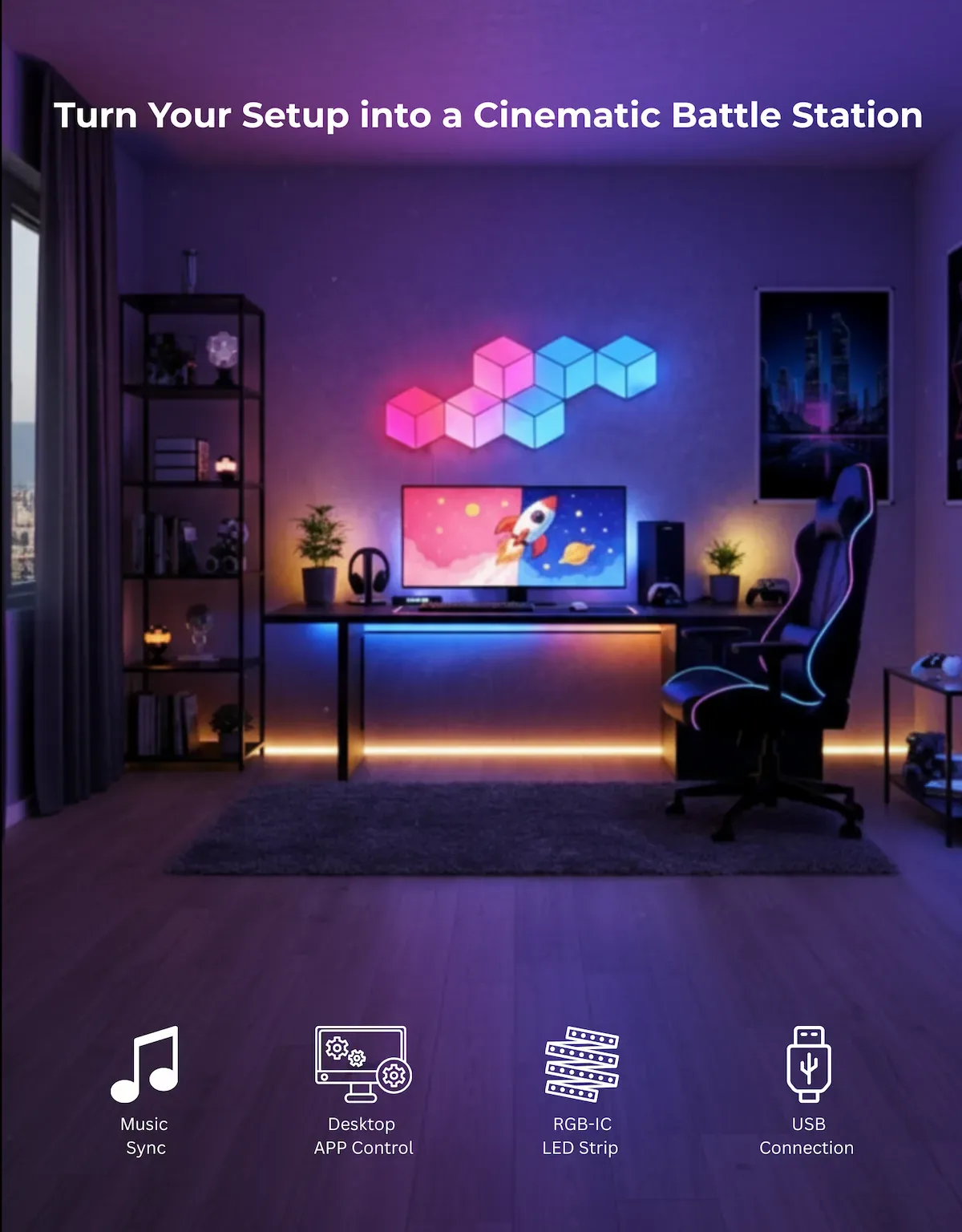 Apex Monitor Sync Hexagon Light (6 Pcs) - Image 3
