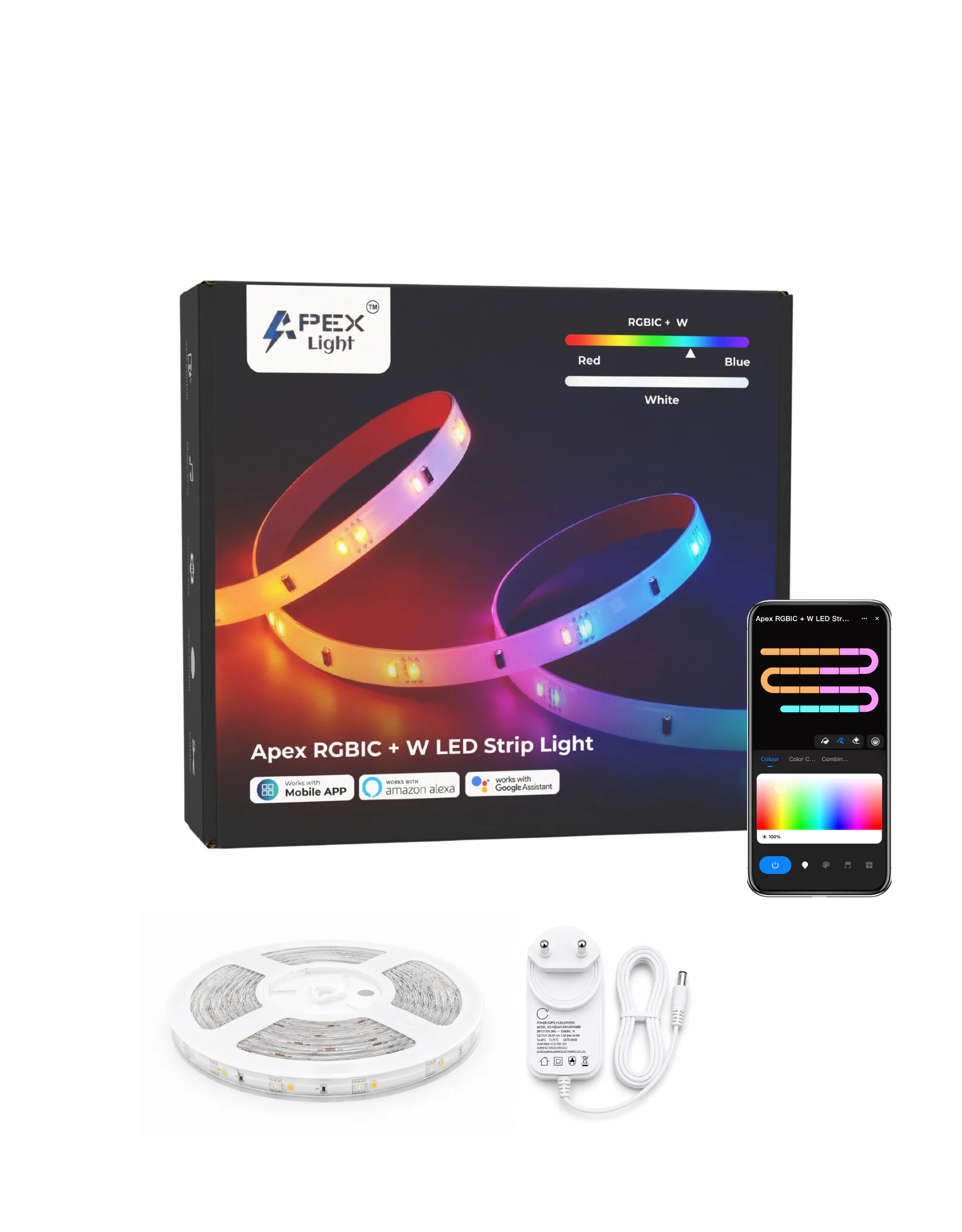 Apex RGBIC + W LED Strip Light