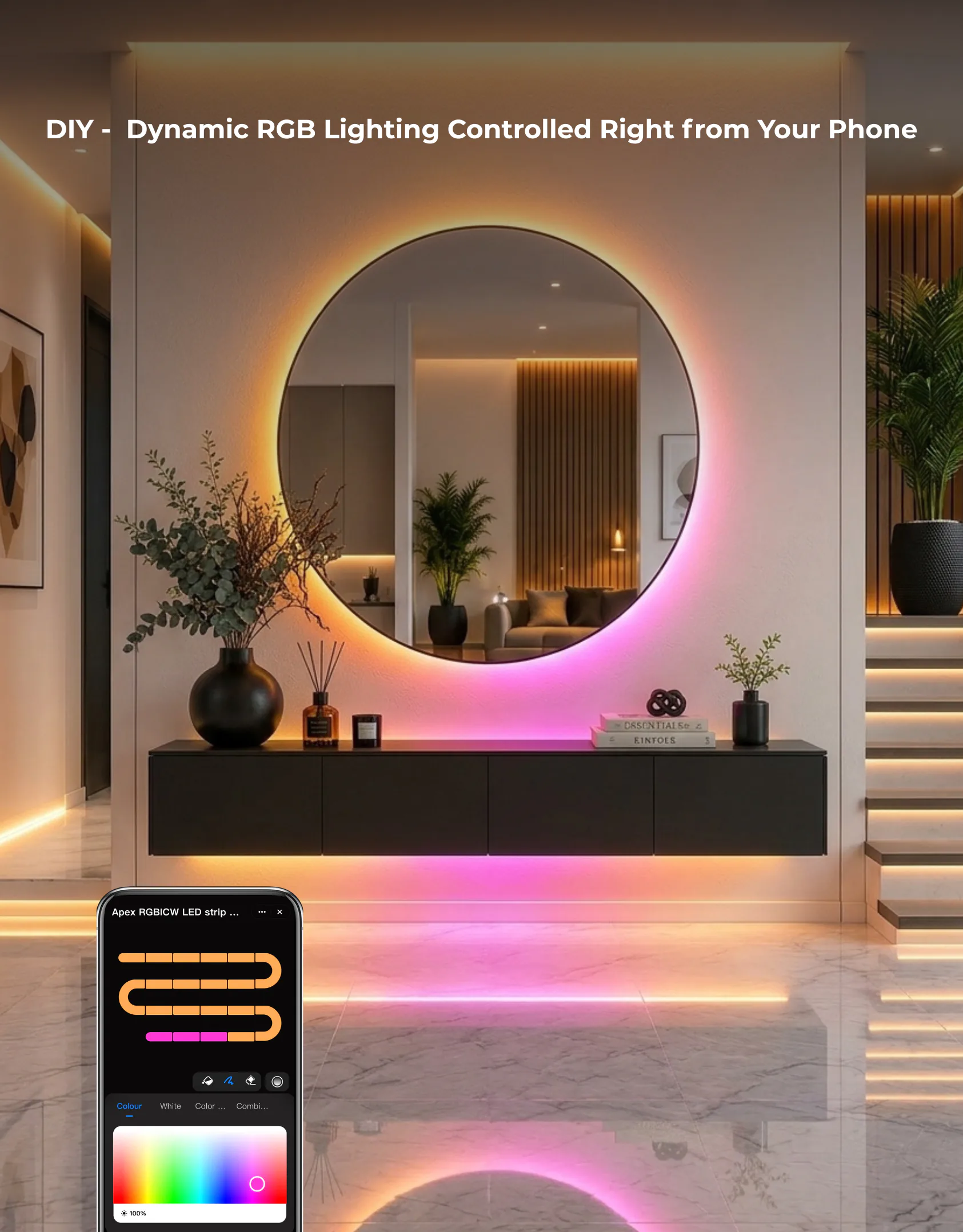 Apex RGBIC + W LED Strip Light - Image 2