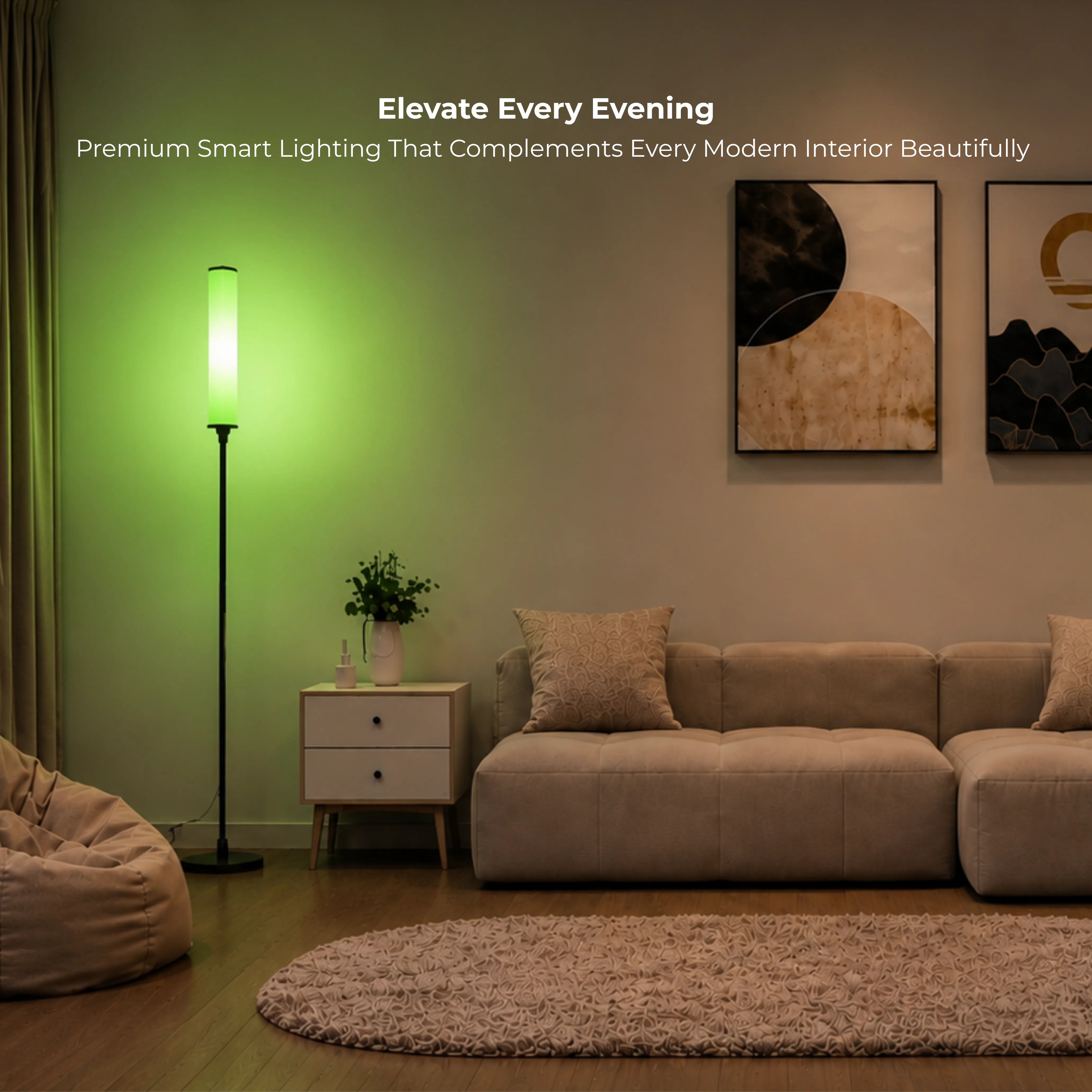 Apex RGBIC + W Cylinder Floor Lamp - Image 2