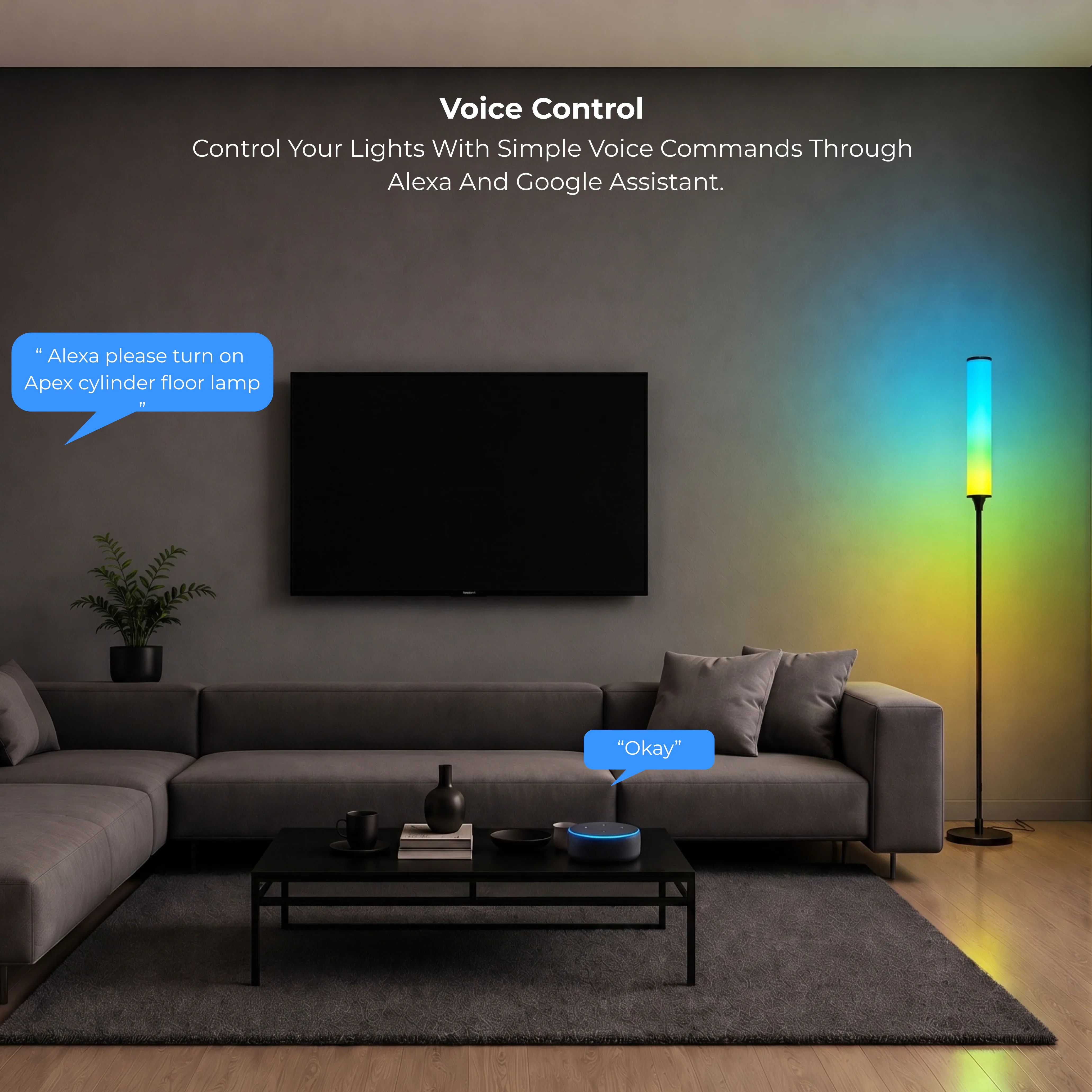 Apex RGBIC + W Cylinder Floor Lamp - Image 6
